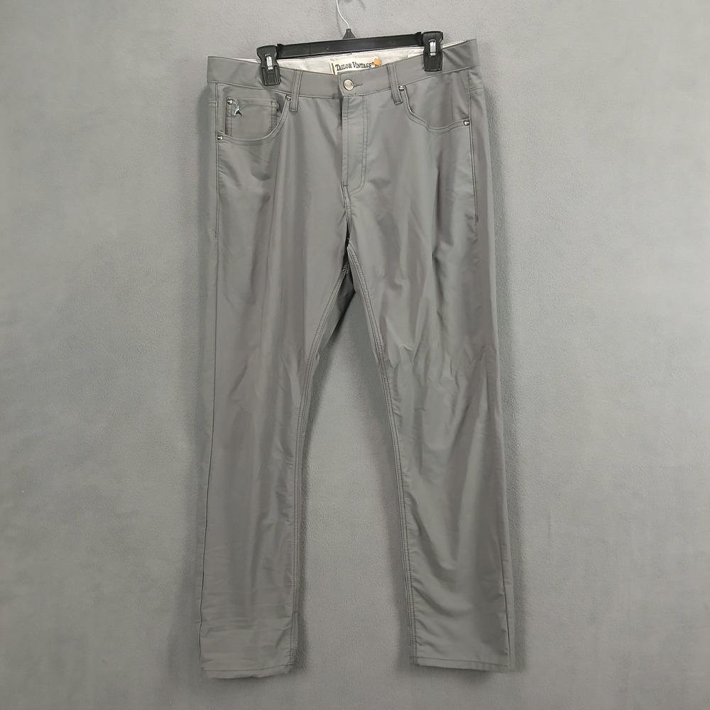 Tailor Vintage Movement Pants Men's 36x30 Gray Nylon Stretch Slim Fit Utility